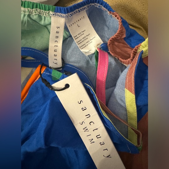 Women's Printed A-Line Swim Dress NWT Cover-Up multi color, size L - Picture 6 of 6